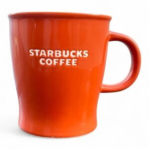 Starbucks 2009  Bone China Mug 16 oz Rusty Fall Orange Collectible Advertisement